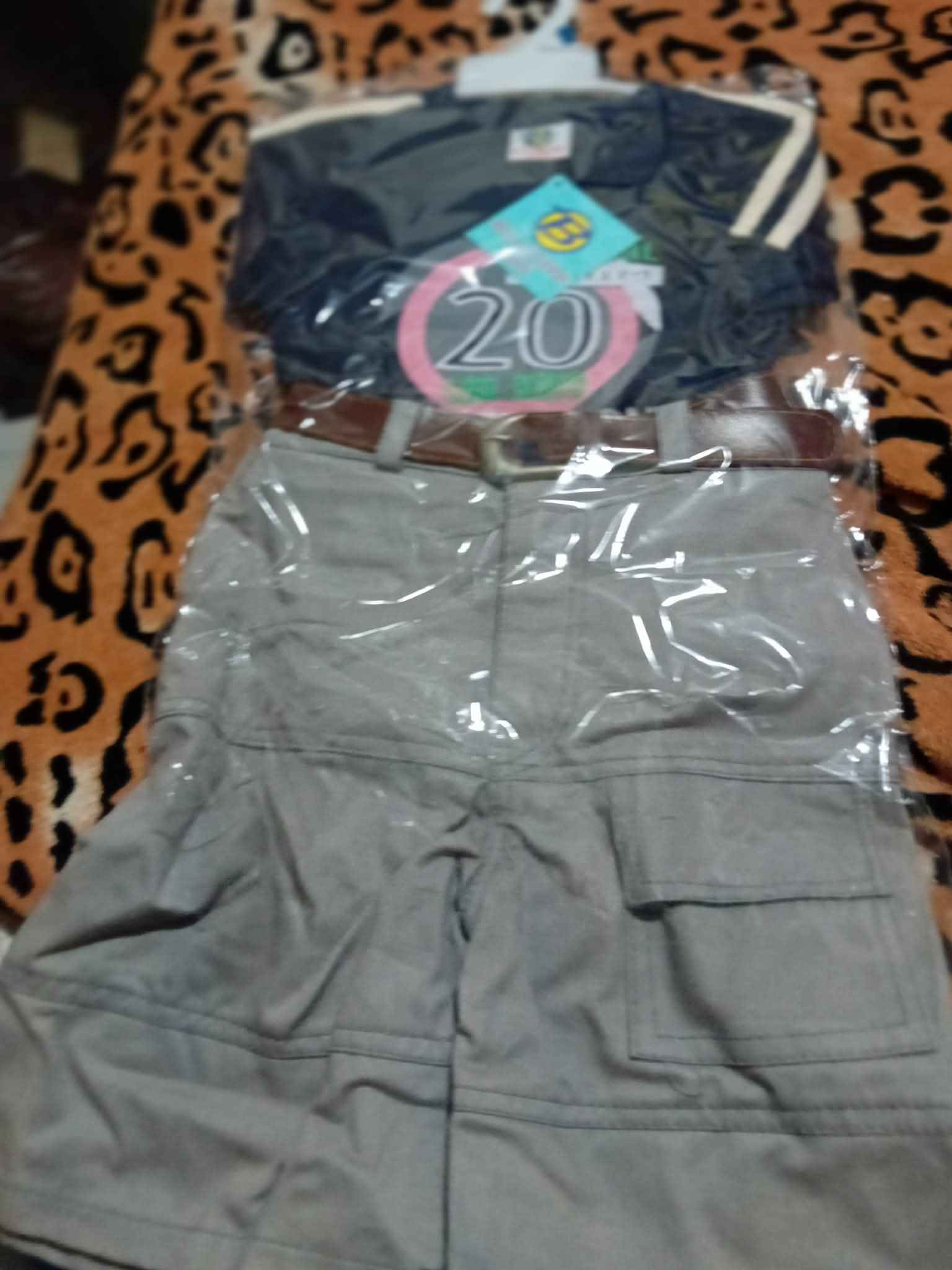 Boys’ Two‑Piece Casual Outfit with Cargo Shorts