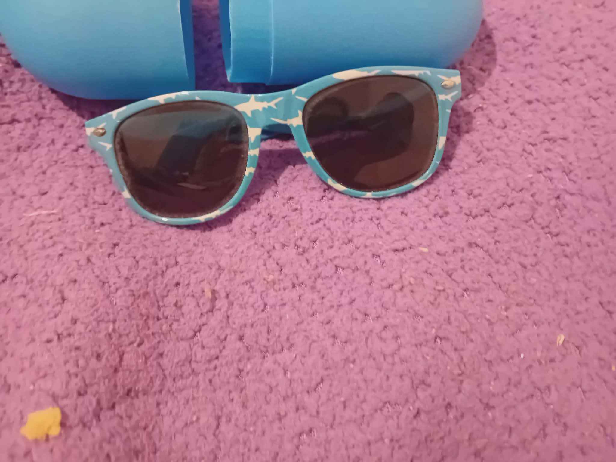 Kids’ Shark Print Sunglasses – Blue Frames, Big Personality