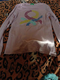 Pastel Glitter Bow Kids Long Sleeve Tee