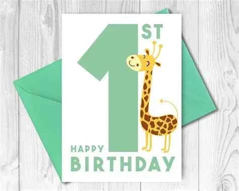 Happy 1st Birthday Card – Celebrate Their First Big Milestone" - Gozo Thrift Shop