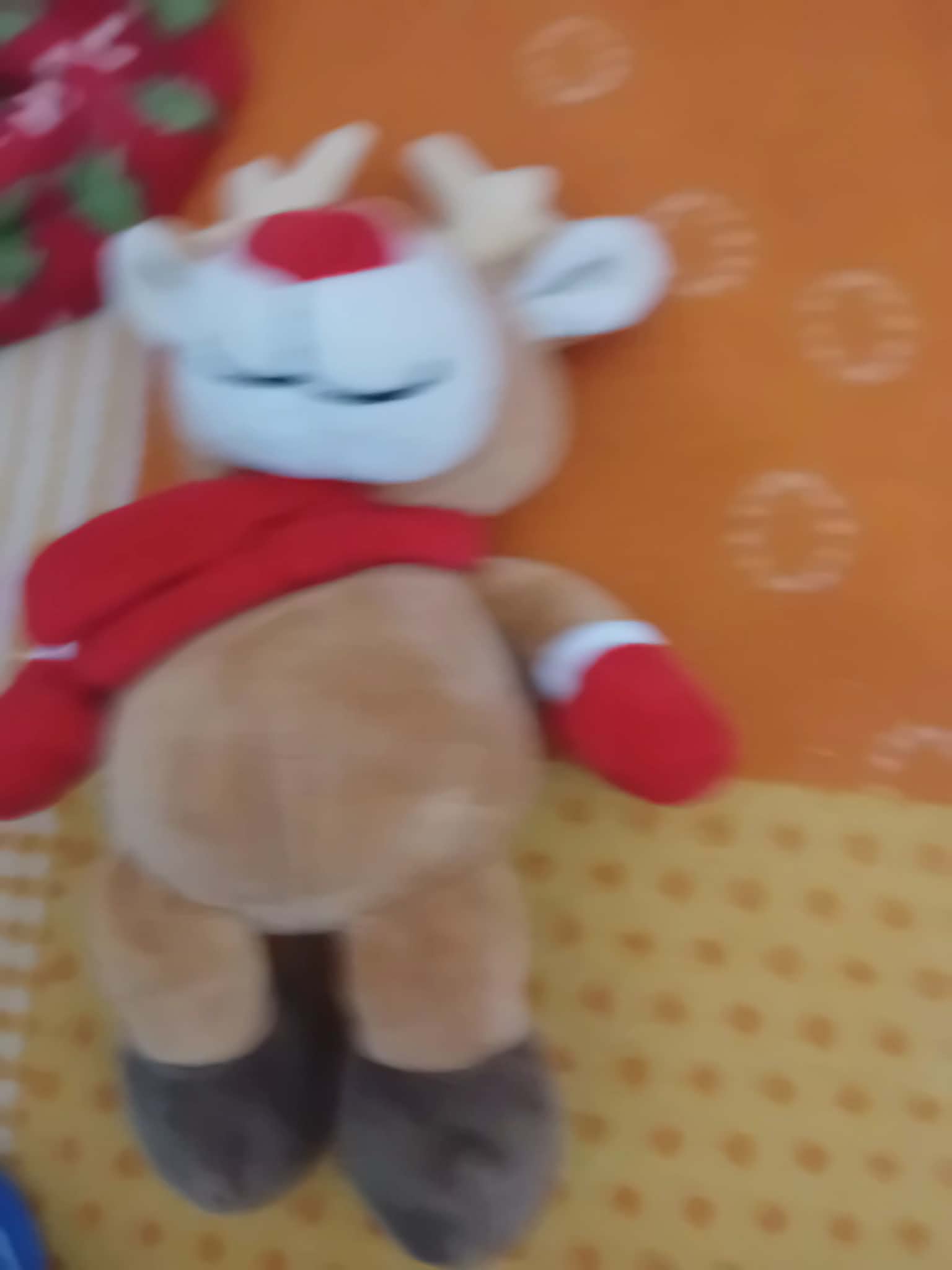 Soft Reindeer Plush Toy with Festive Scarf