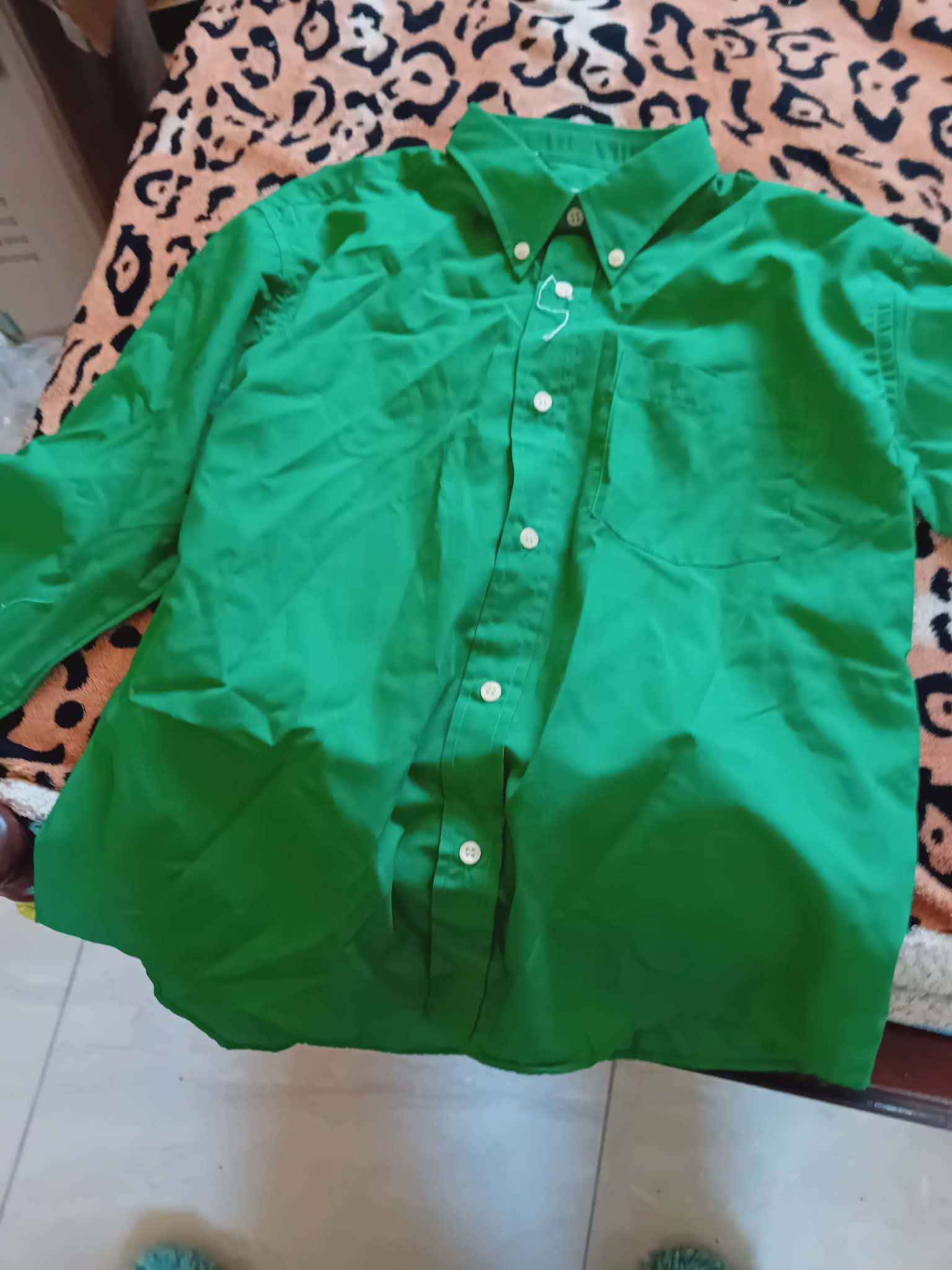 Men’s Bright Green Button‑Up Shirt