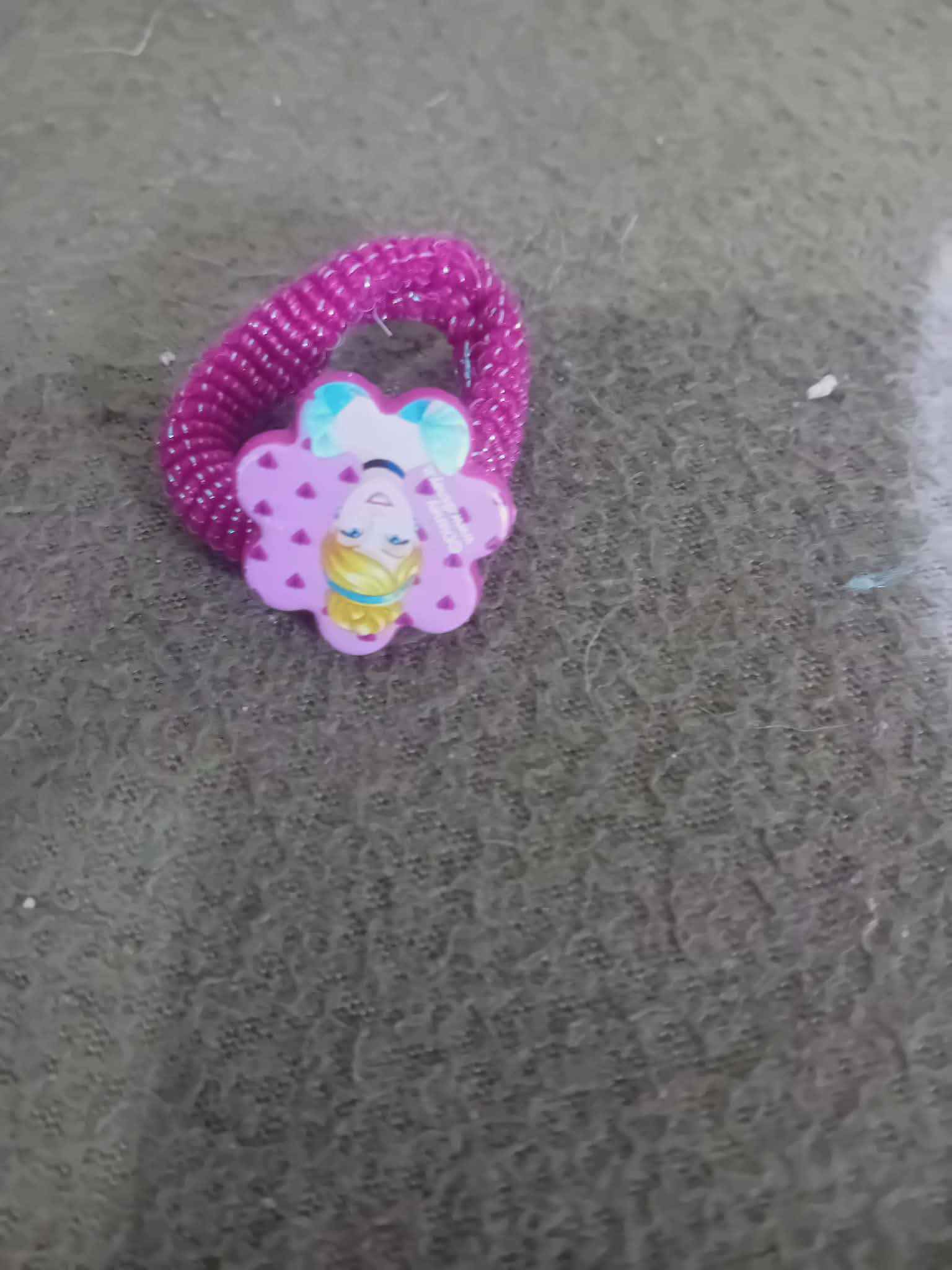 Pink Cartoon Flower Hair Tie
