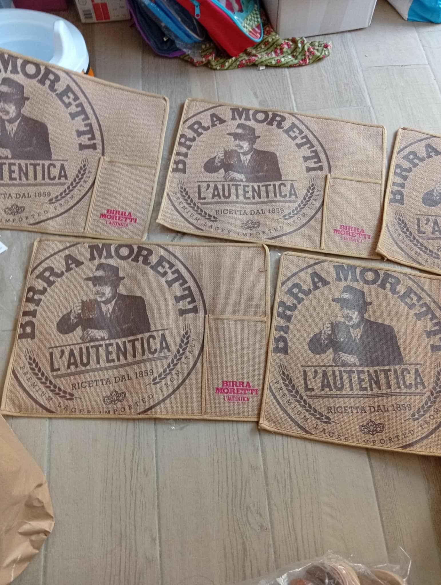 Birra Moretti Placemats – Vintage Italian Lager Design (Set of 5)