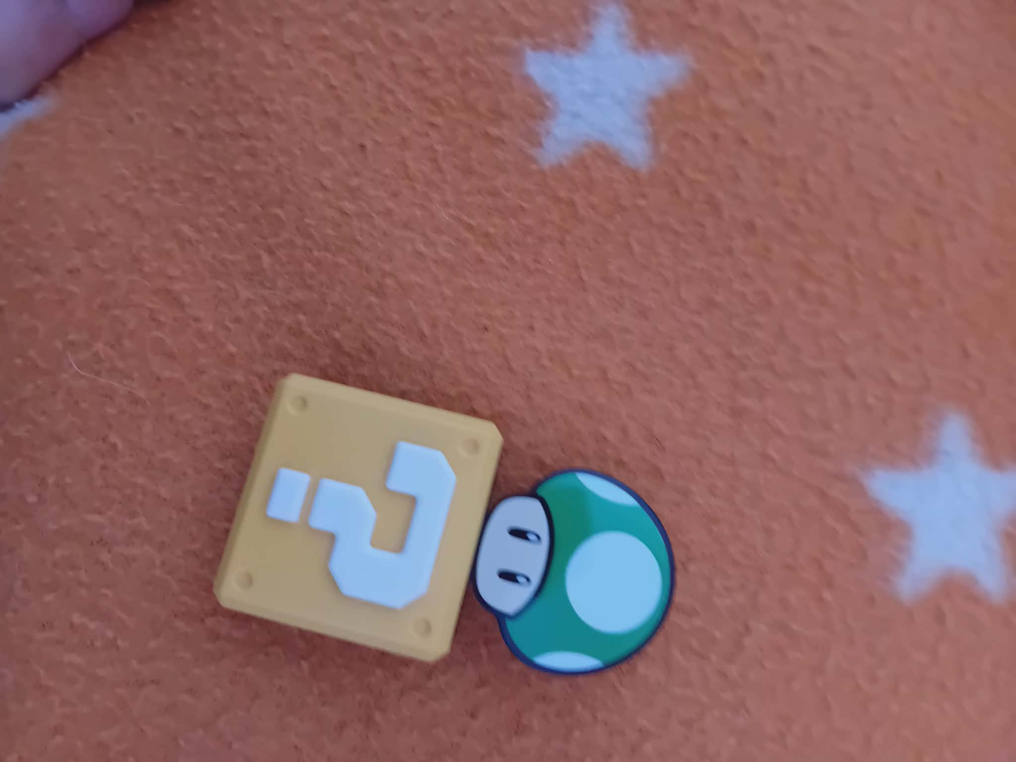 Super Mario-Inspired 1-Up Mushroom & Question Block Pin Set