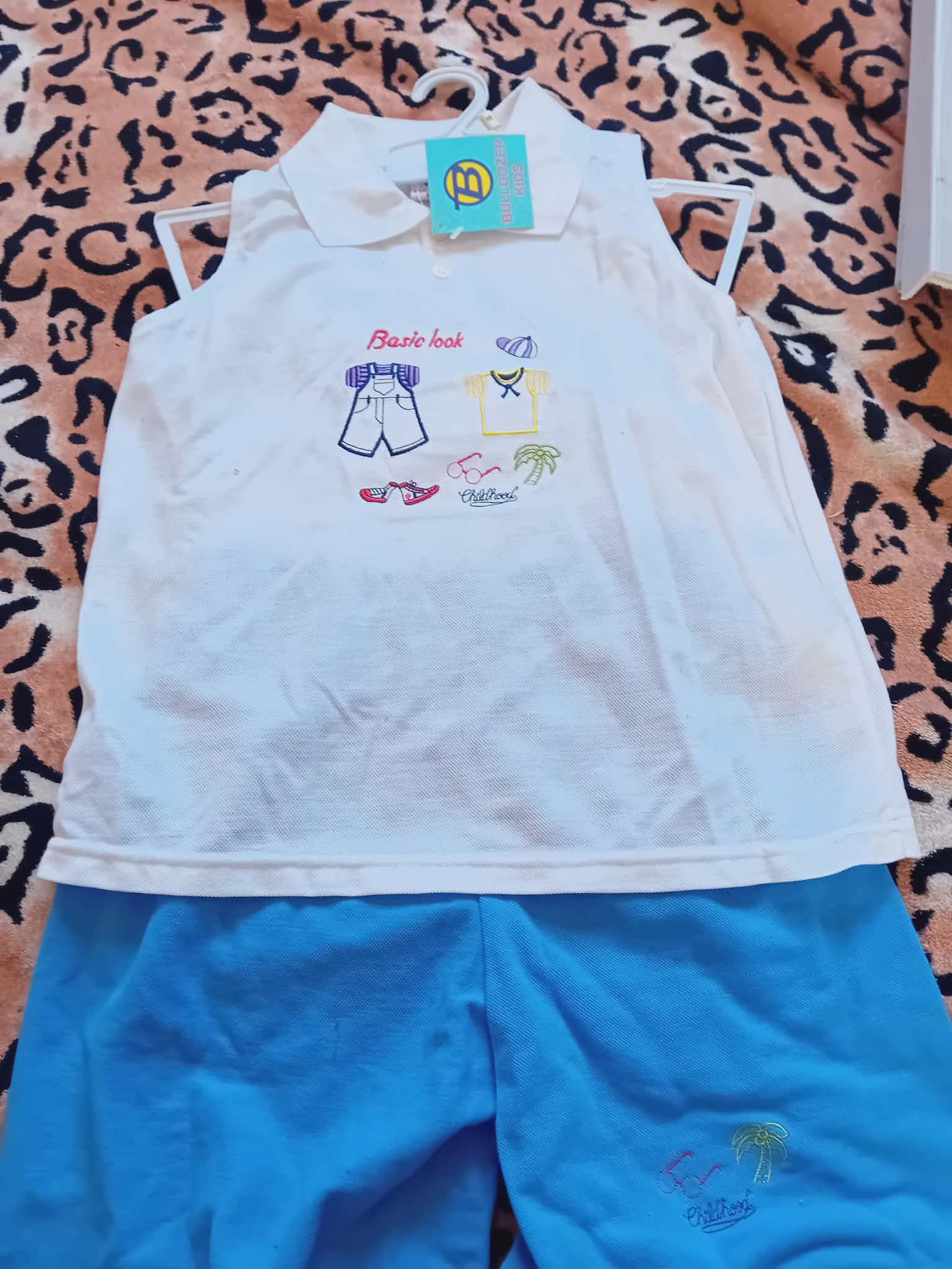 Basic Look Childhood Embroidered Kids Outfit Set