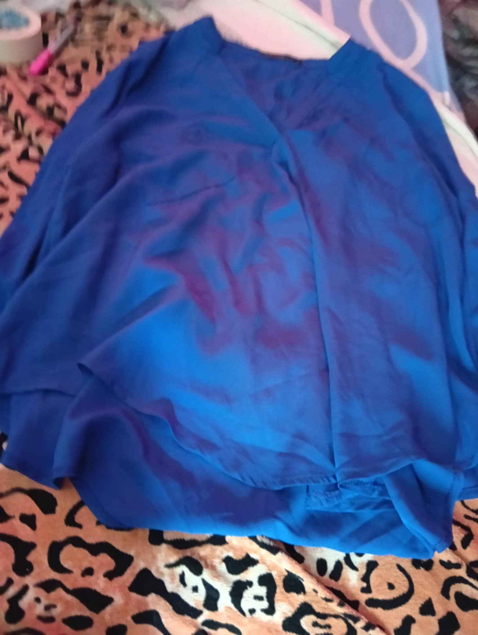 Layered Blue V‑Neck Blouse – Women’s Lightweight Top