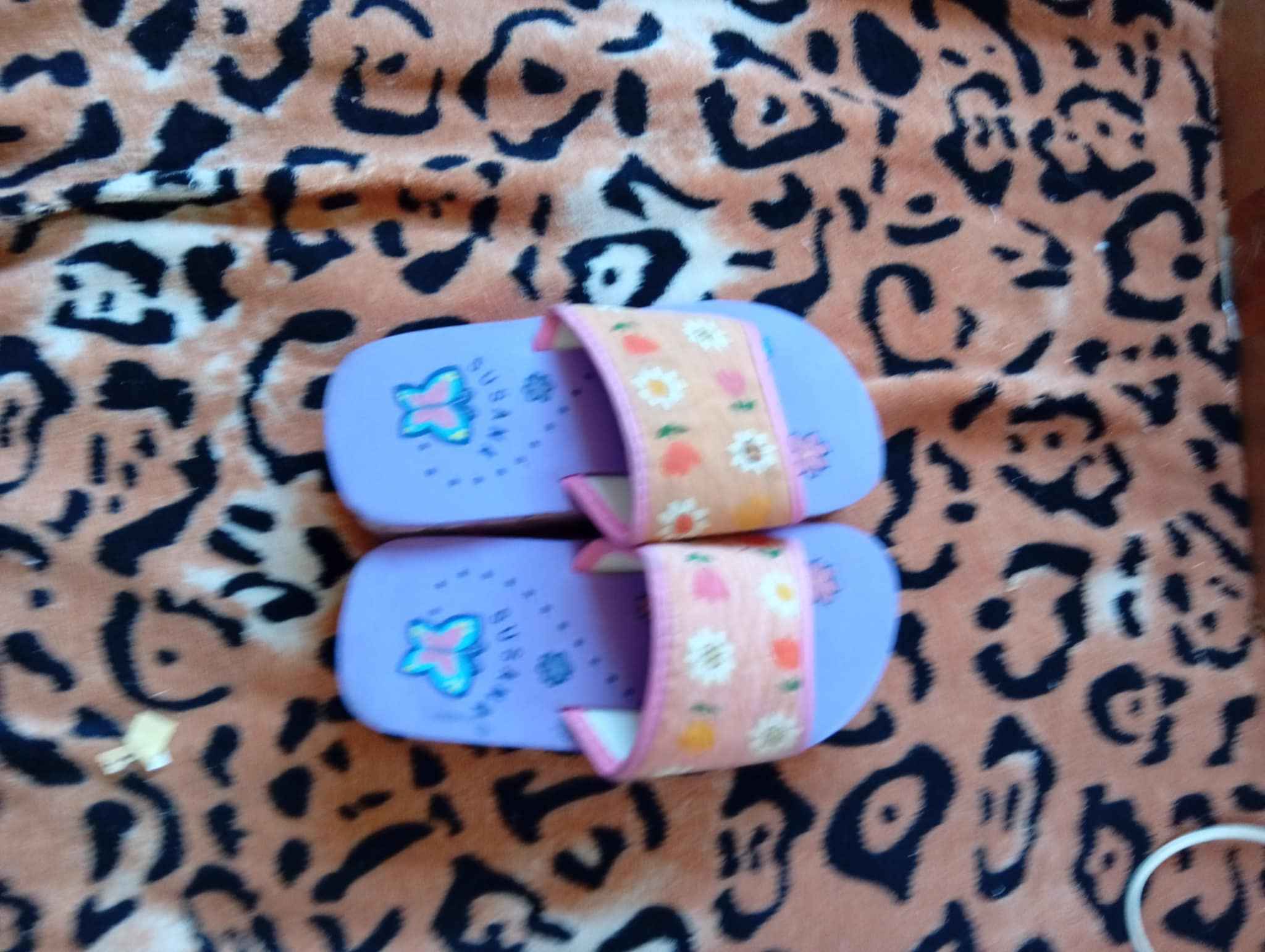 Purple Floral Kids’ Slippers