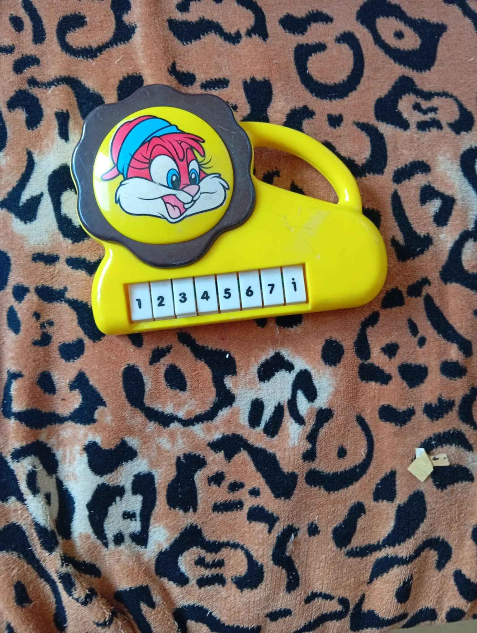 Yellow Cartoon Learning Toy – Number Buttons & Handle
