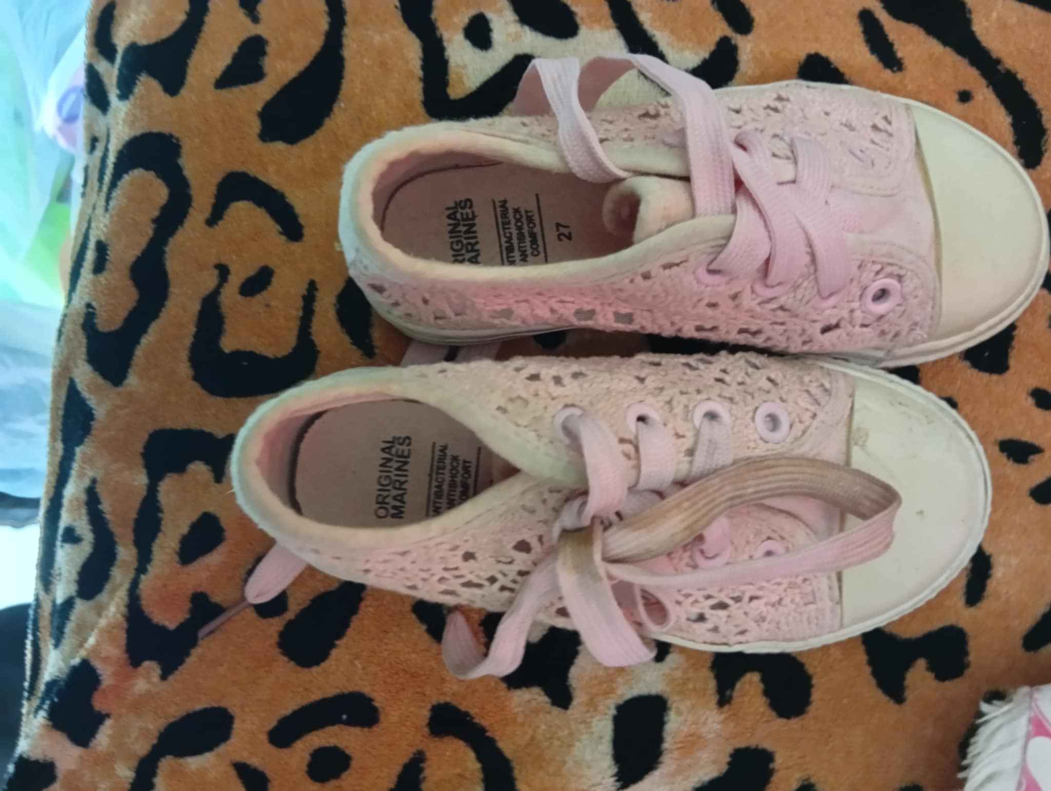 Light Pink Kids’ Sneakers with Crochet Detail