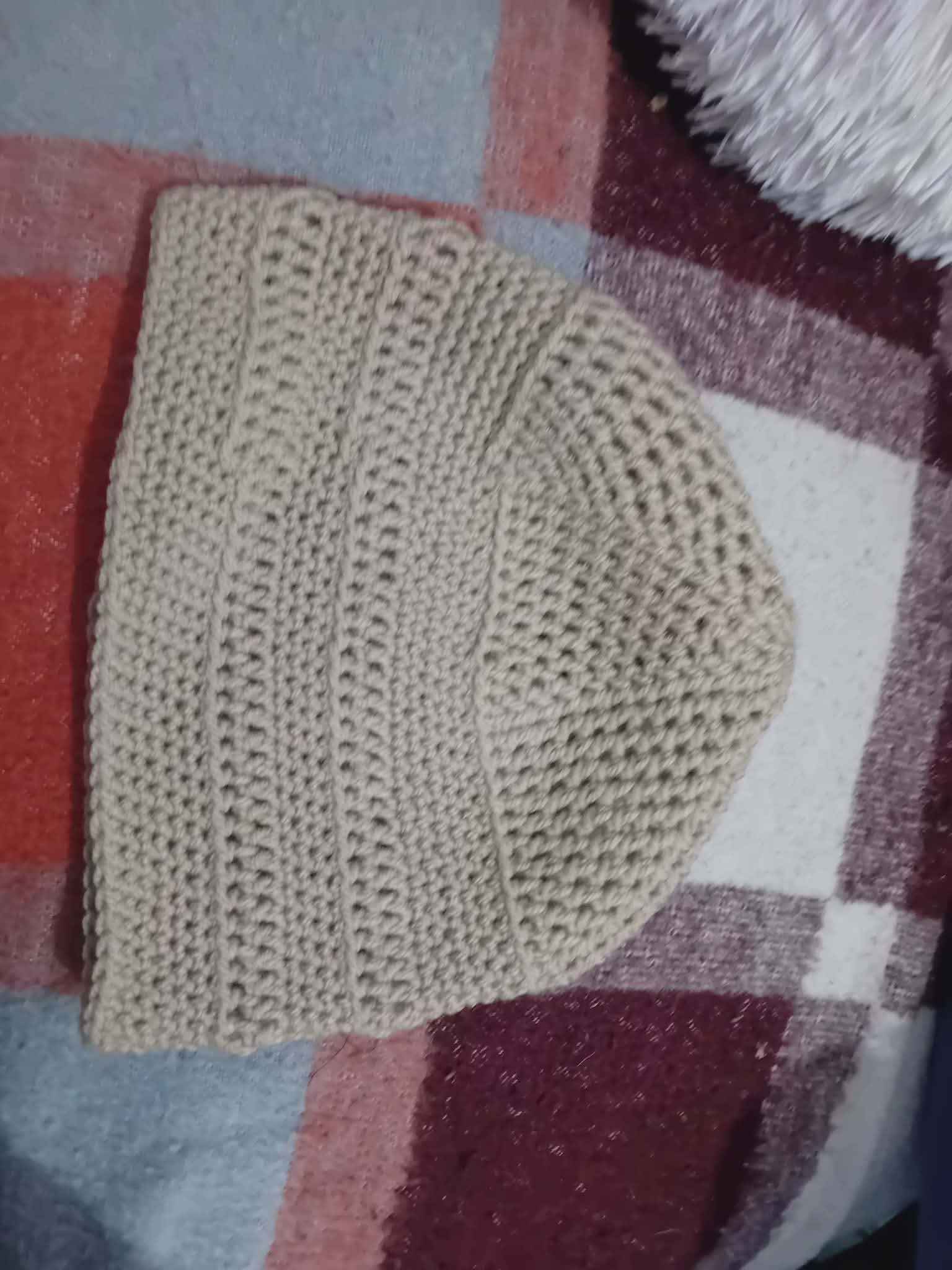 Oatmeal Ridge Crochet Beanie – Handmade Warmth