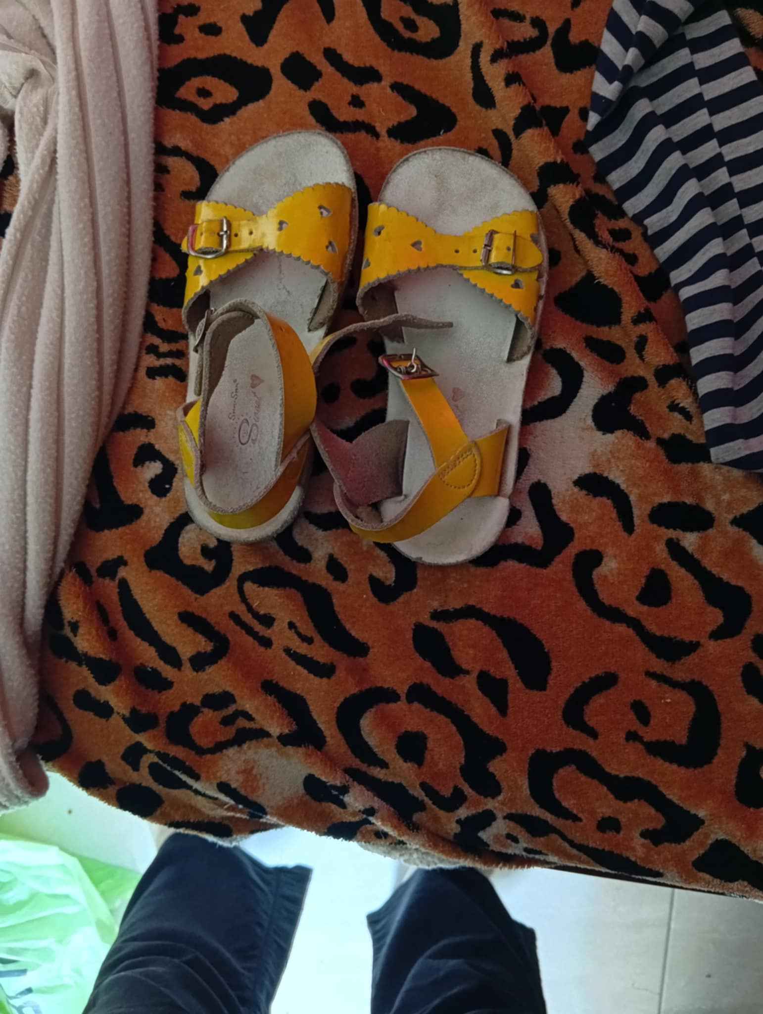 Yellow Kids’ Sandals with Heart Cutouts