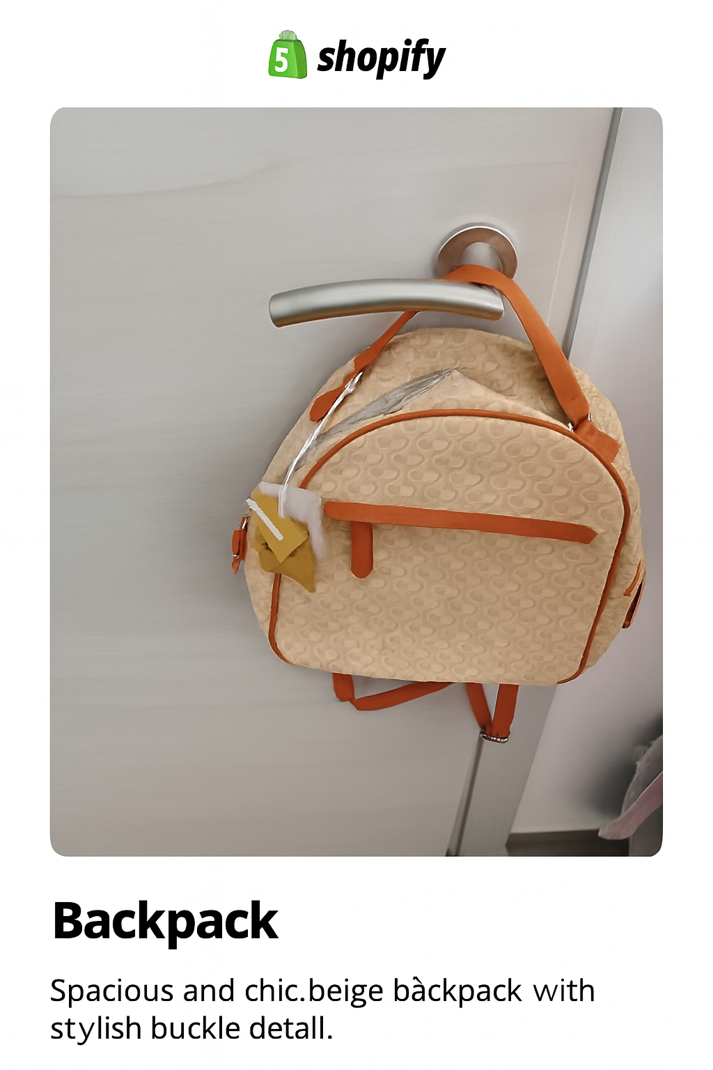 Signature Beige Monogram Backpack