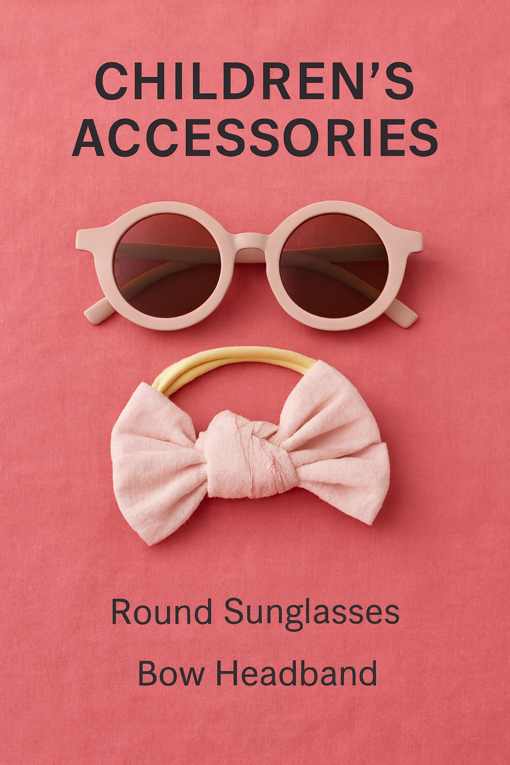 Pink Sunnies & Bow Headband Set – Playful Pastels for Little Fashionistas