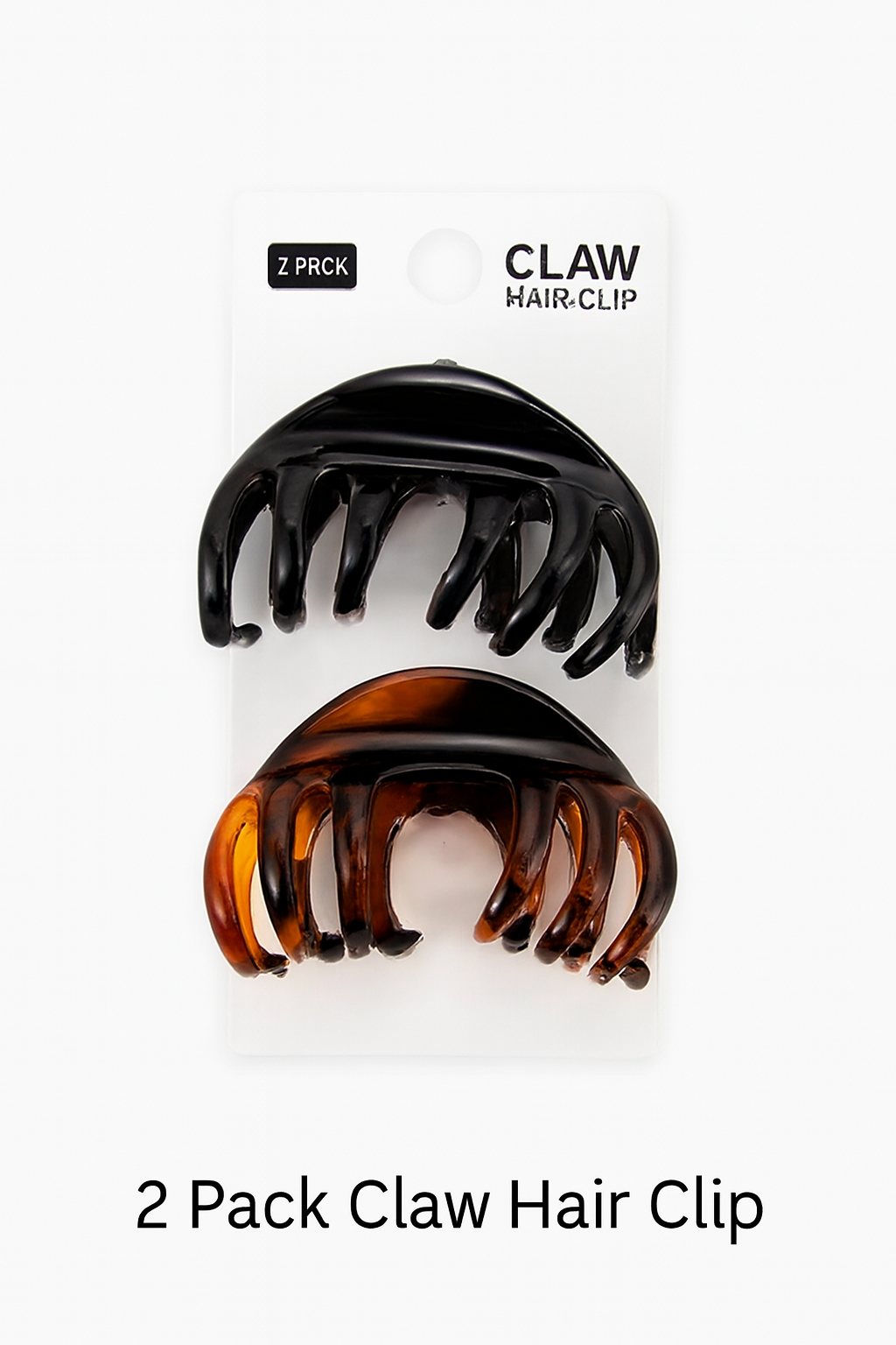 2-Pack Claw Hair Clips – Black & Tortoiseshell