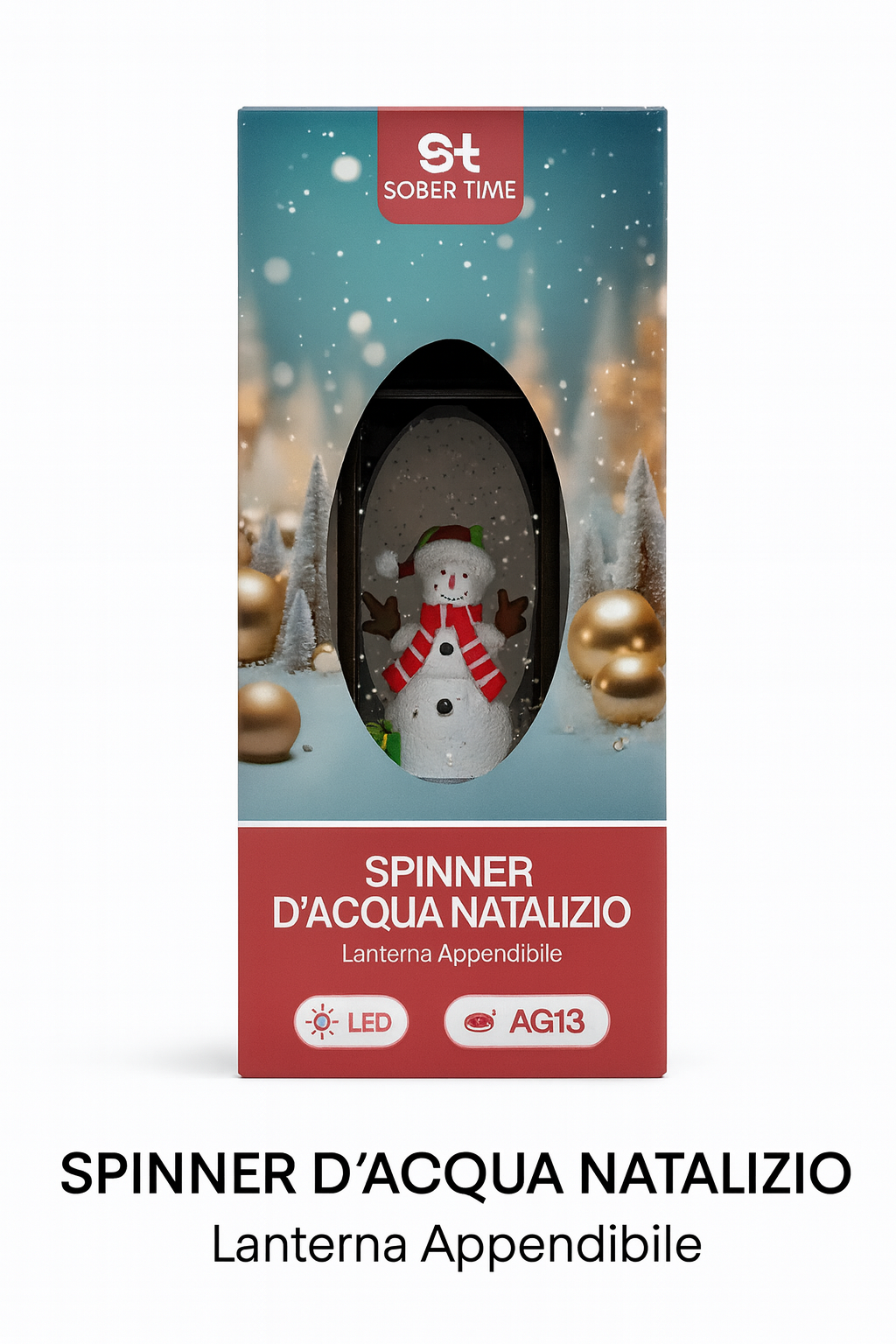 Festive LED Water Spinner Lantern – Snowman Edition