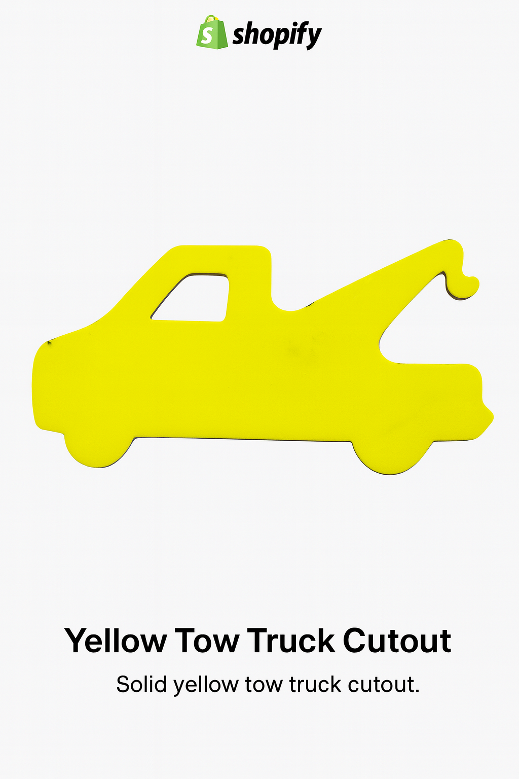 Yellow Tow Truck Cutout – Foam Silhouette