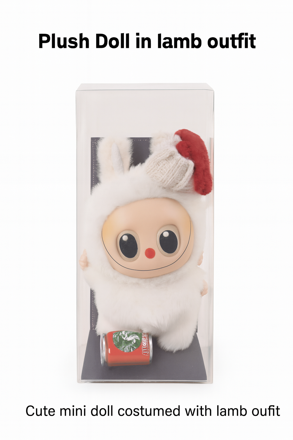 Festive Lamb Plush Doll with Starbucks Mini Can