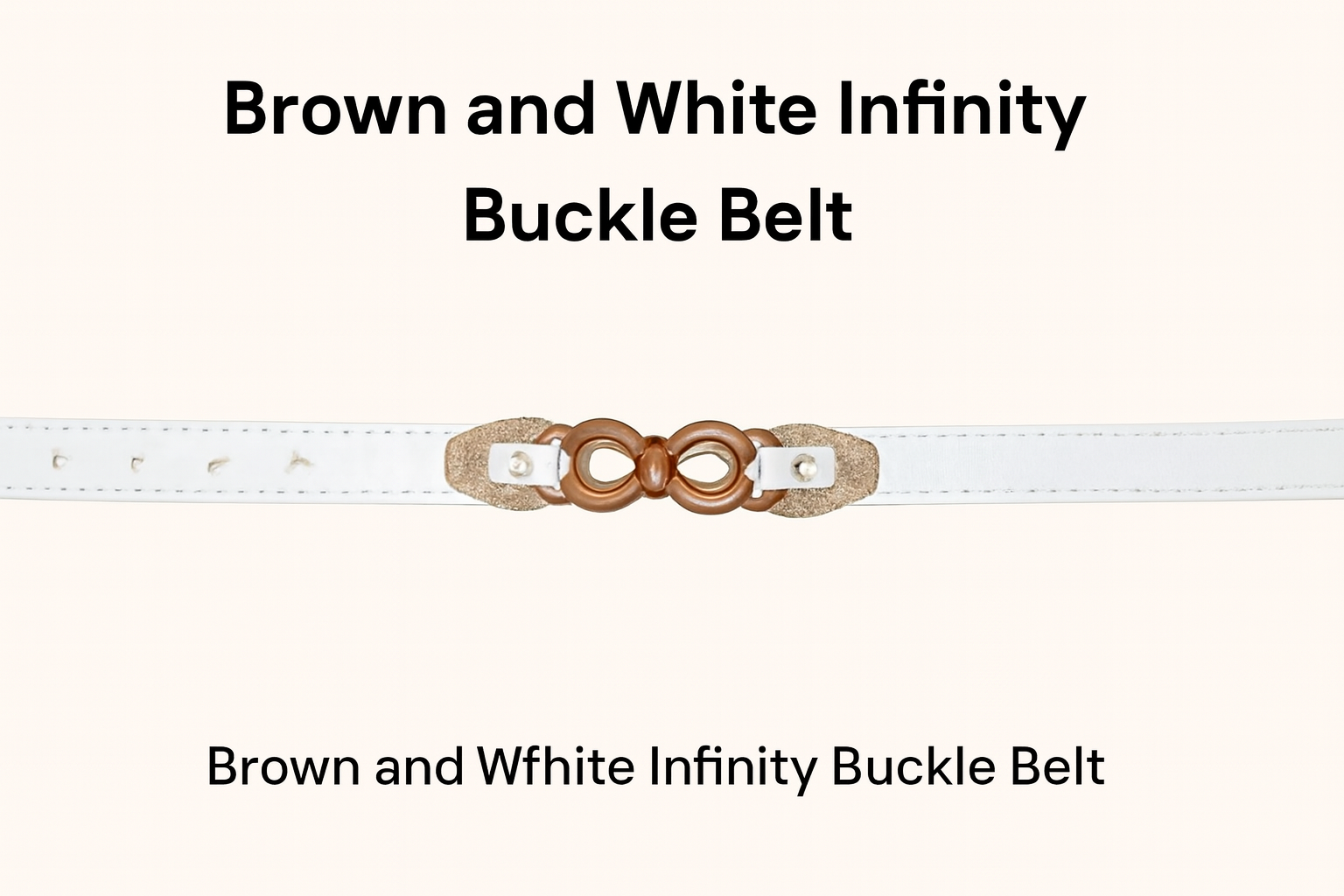 White Infinity Buckle Belt – Glitter Accent Edition