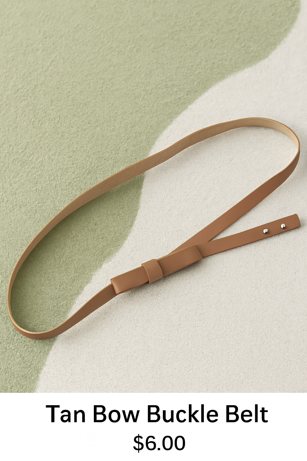 Tan Bow Buckle Strap – Soft Elegance with a Twist