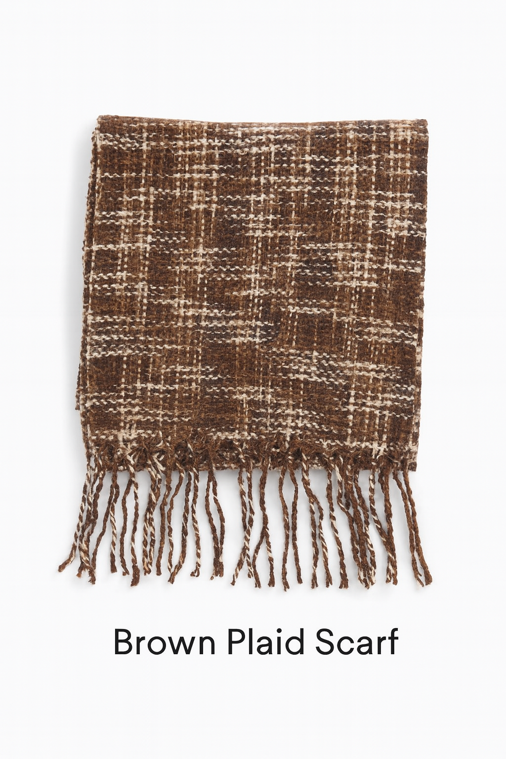 Heritage Plaid Fringe Scarf – Chestnut & Cranberry