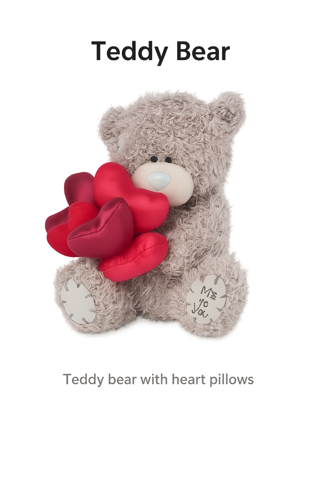 Me to You Teddy Bear with Satin Hearts