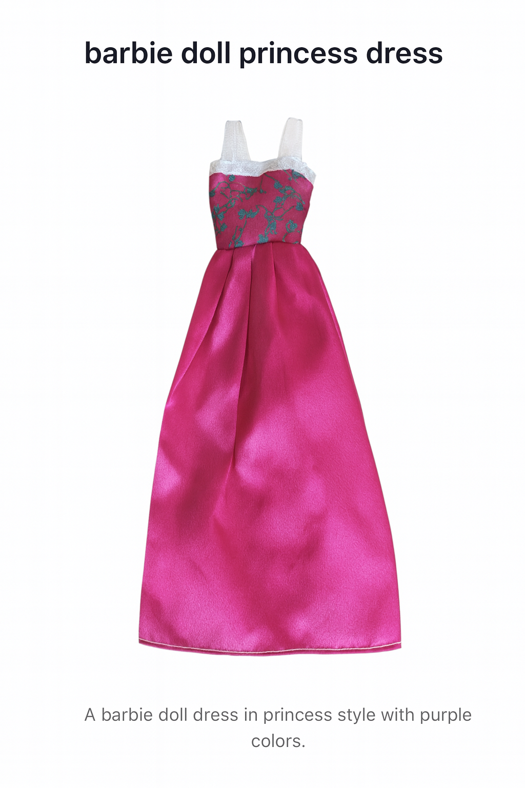 Barbie Princess Dress – Magenta Floral Elegance