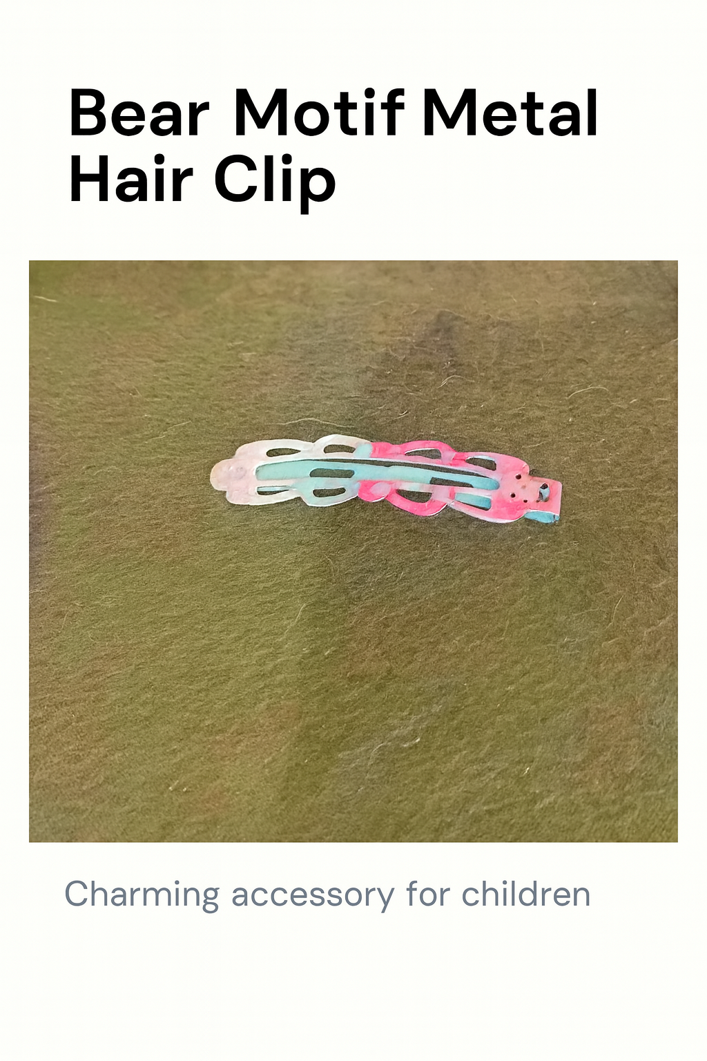 Bear Motif Metal Hair Clip