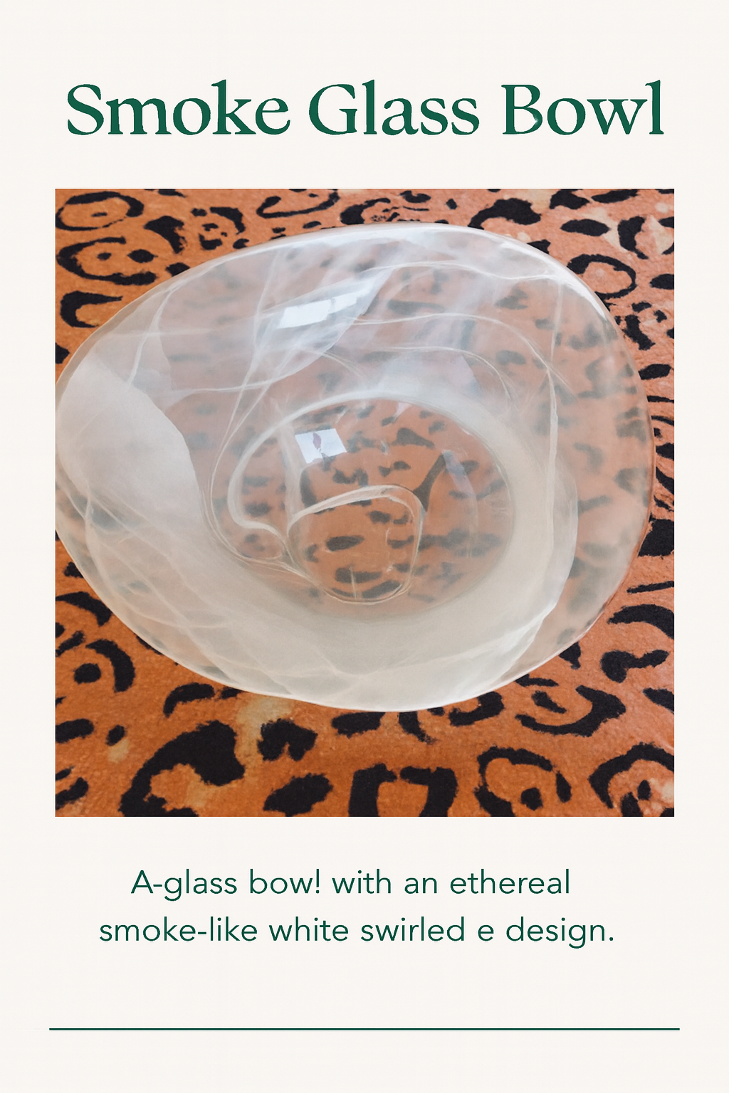 Smoke Glass Bowl – Ethereal Swirl Design