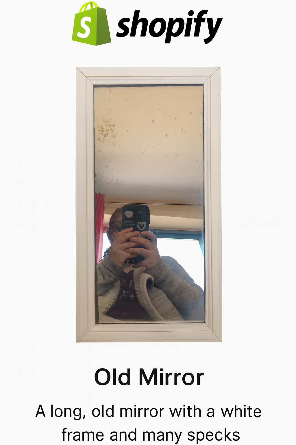 Vintage White Frame Mirror – Tall & Characterful