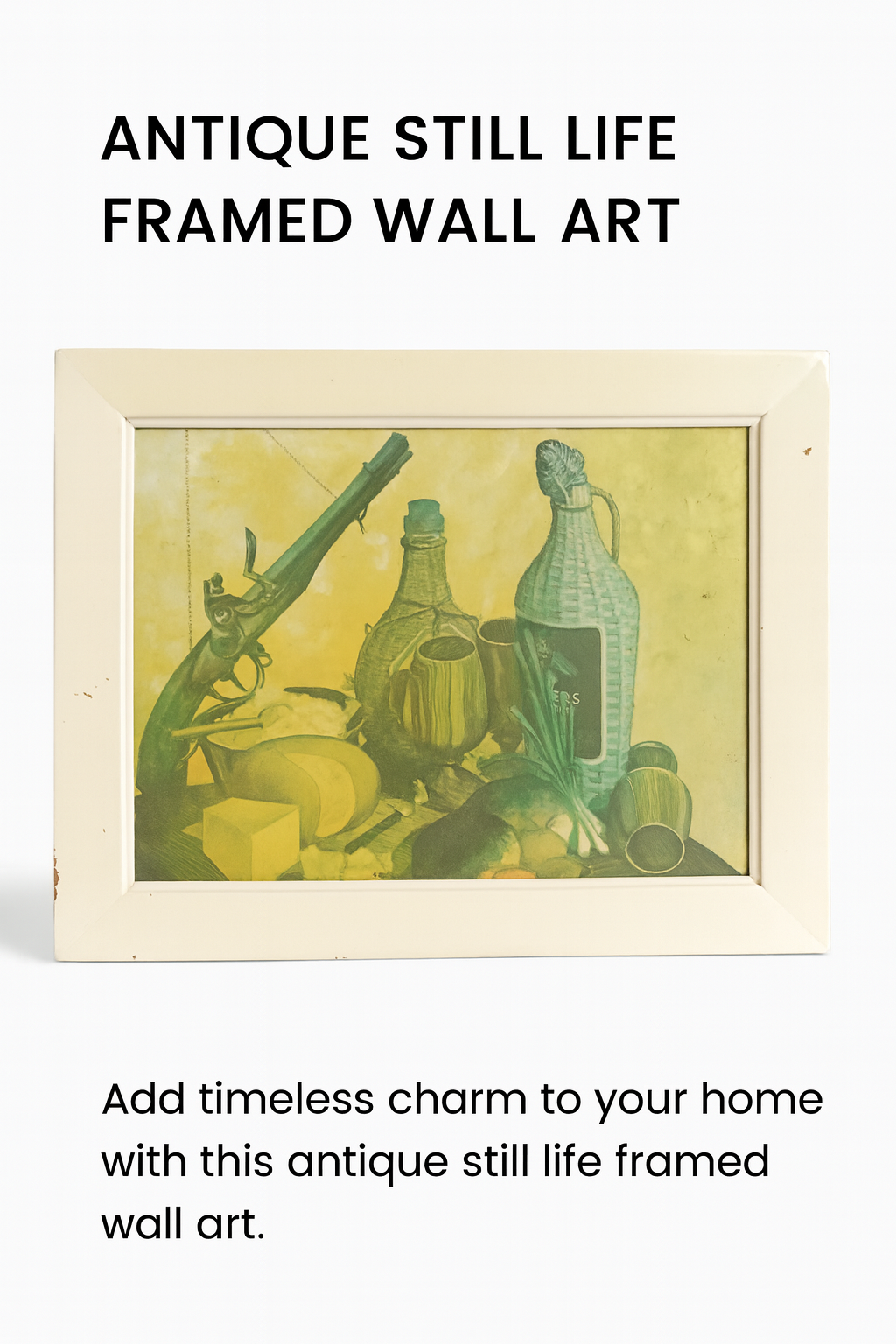 Antique Still Life Framed Wall Art – Rustic European Charm