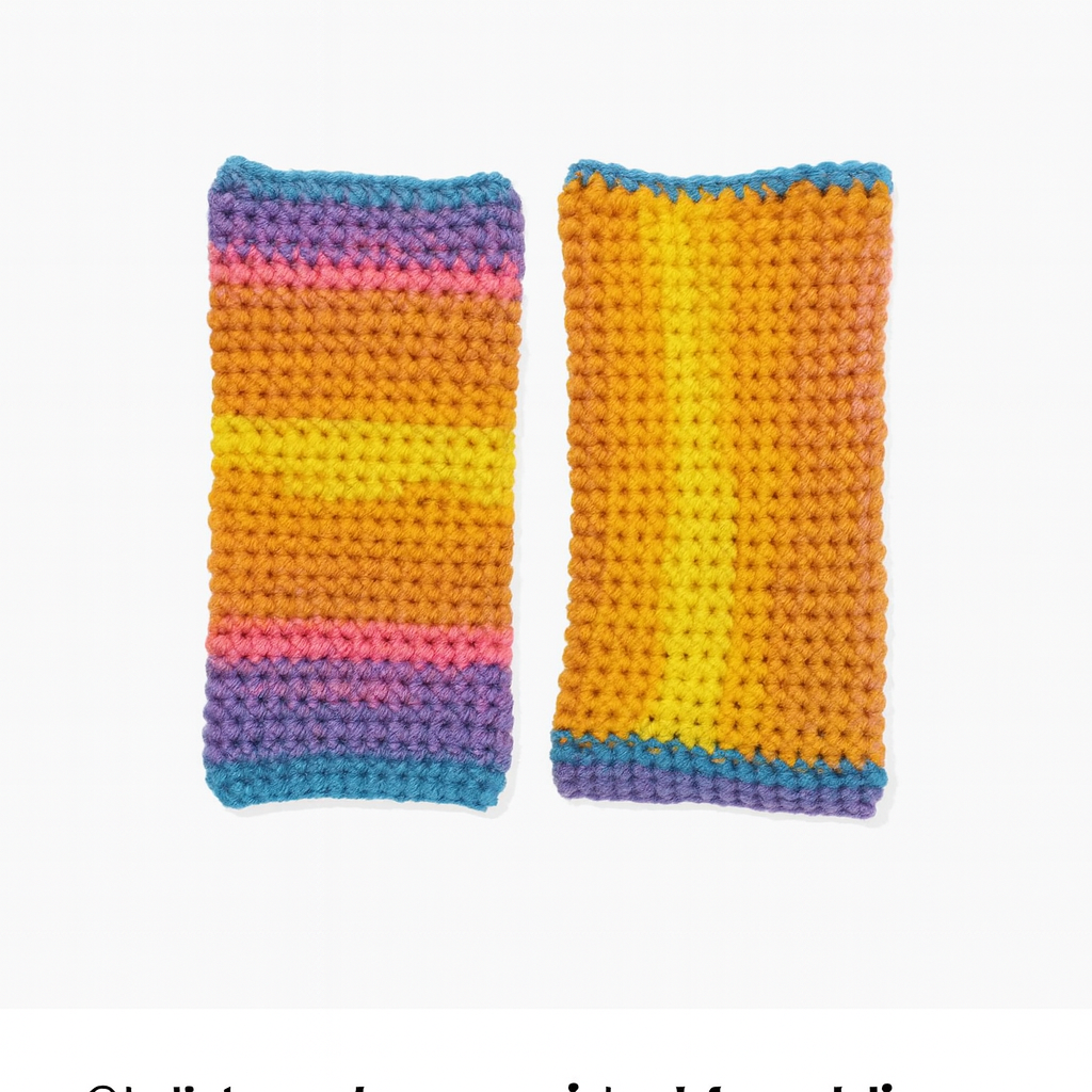 Handwoven Wrist Warmers – Gradient Crochet Panels