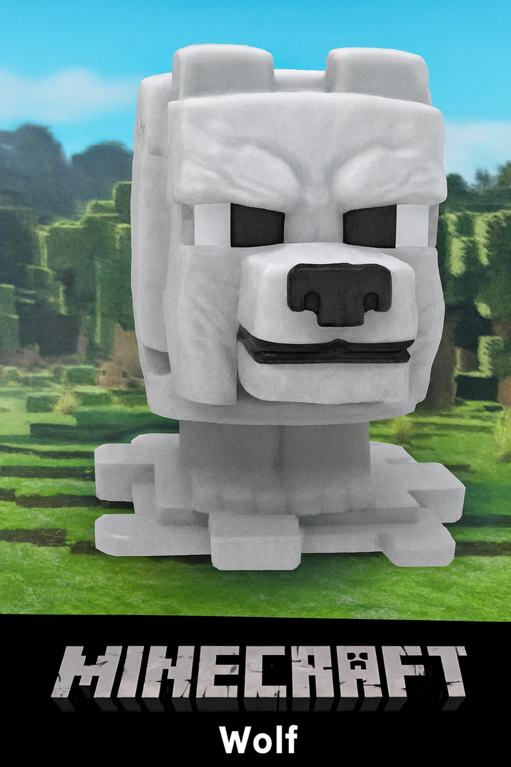 Minecraft Wolf Collectible Figurine – Pixelated Adventure Companion