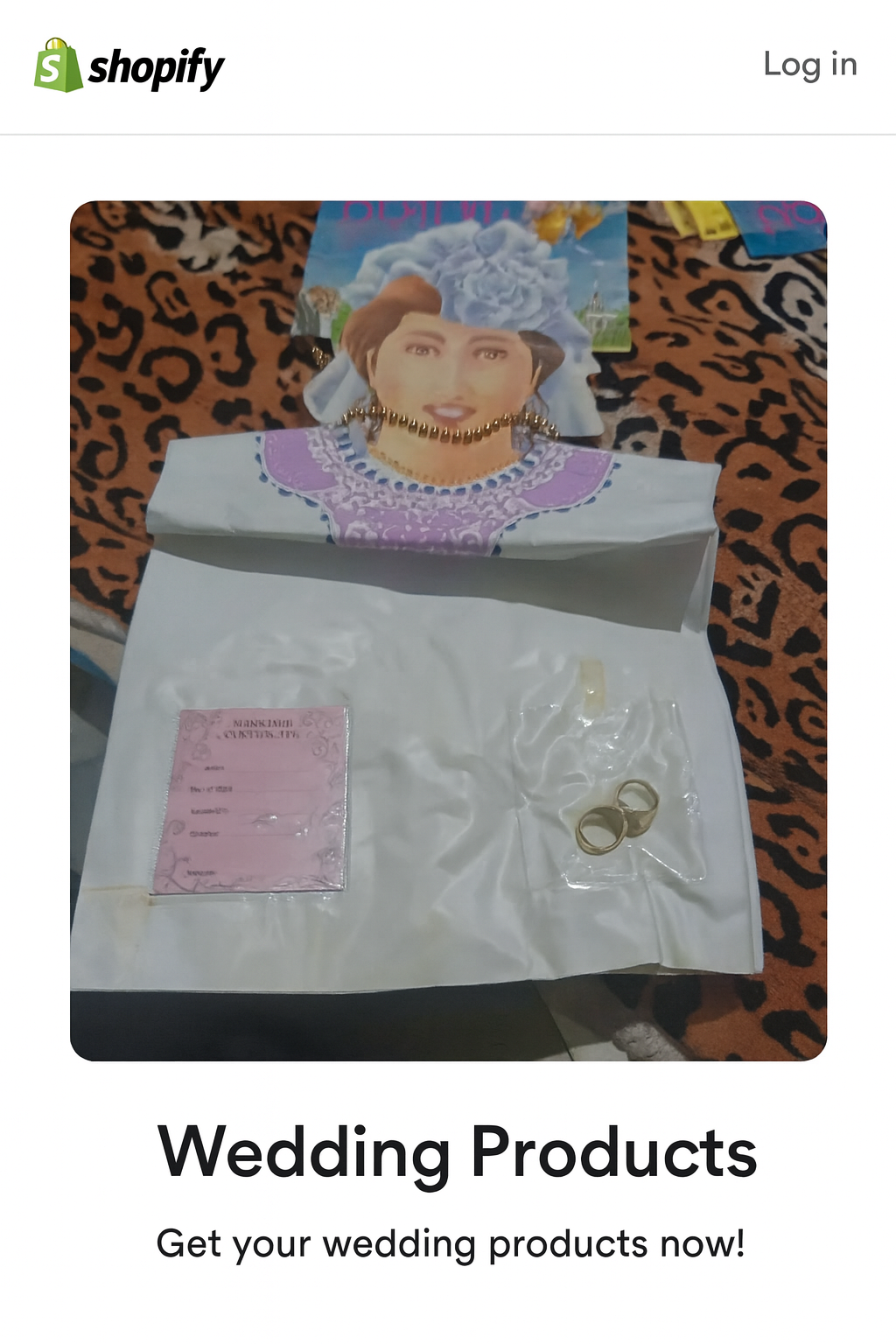 Keepsake Wedding Display – Bride, Certificate & Rings Costume