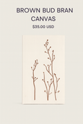 Brown Bud Branches Canvas – Minimalist Botanical Art