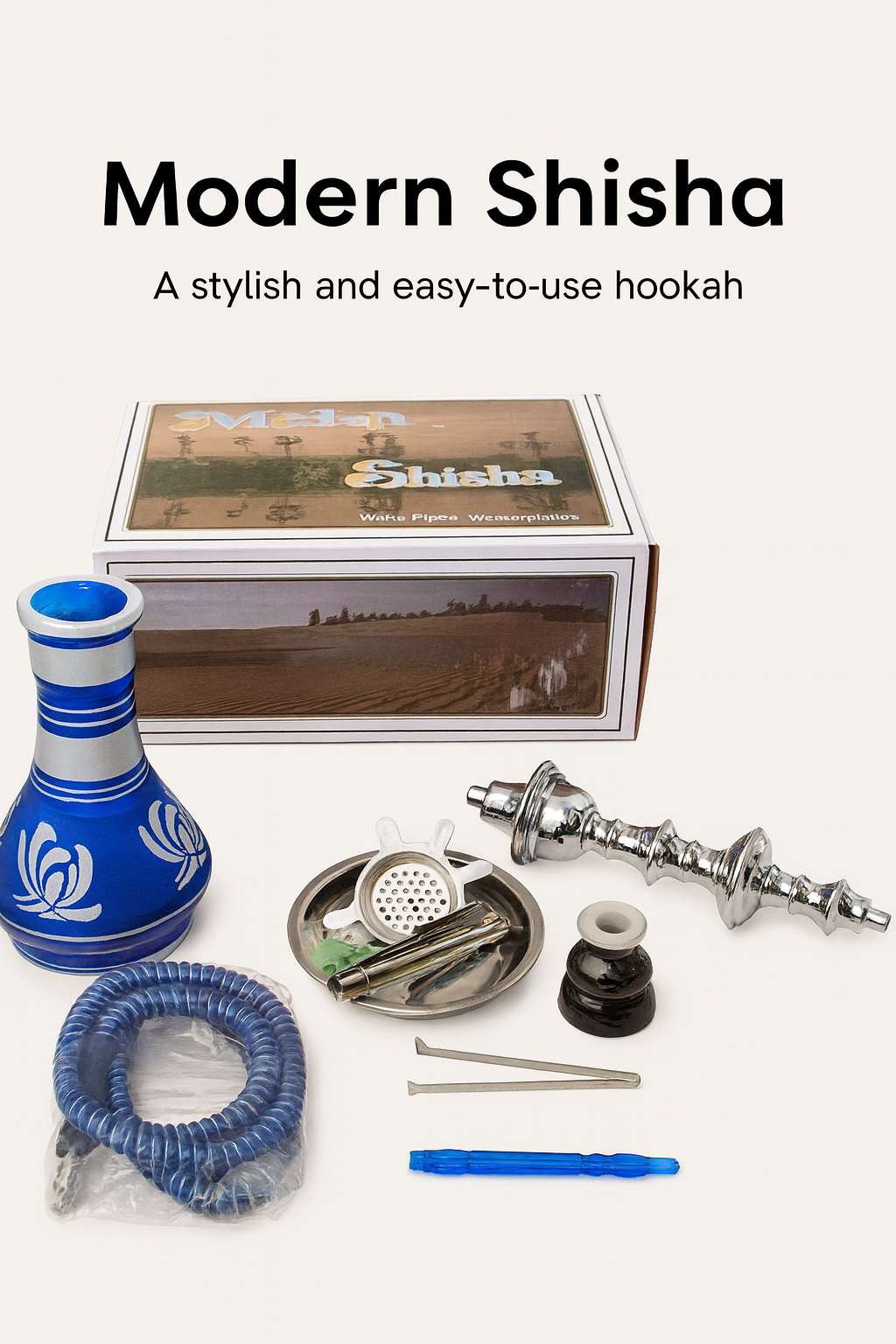 Modern Shisha Set – Elegant Blue Edition