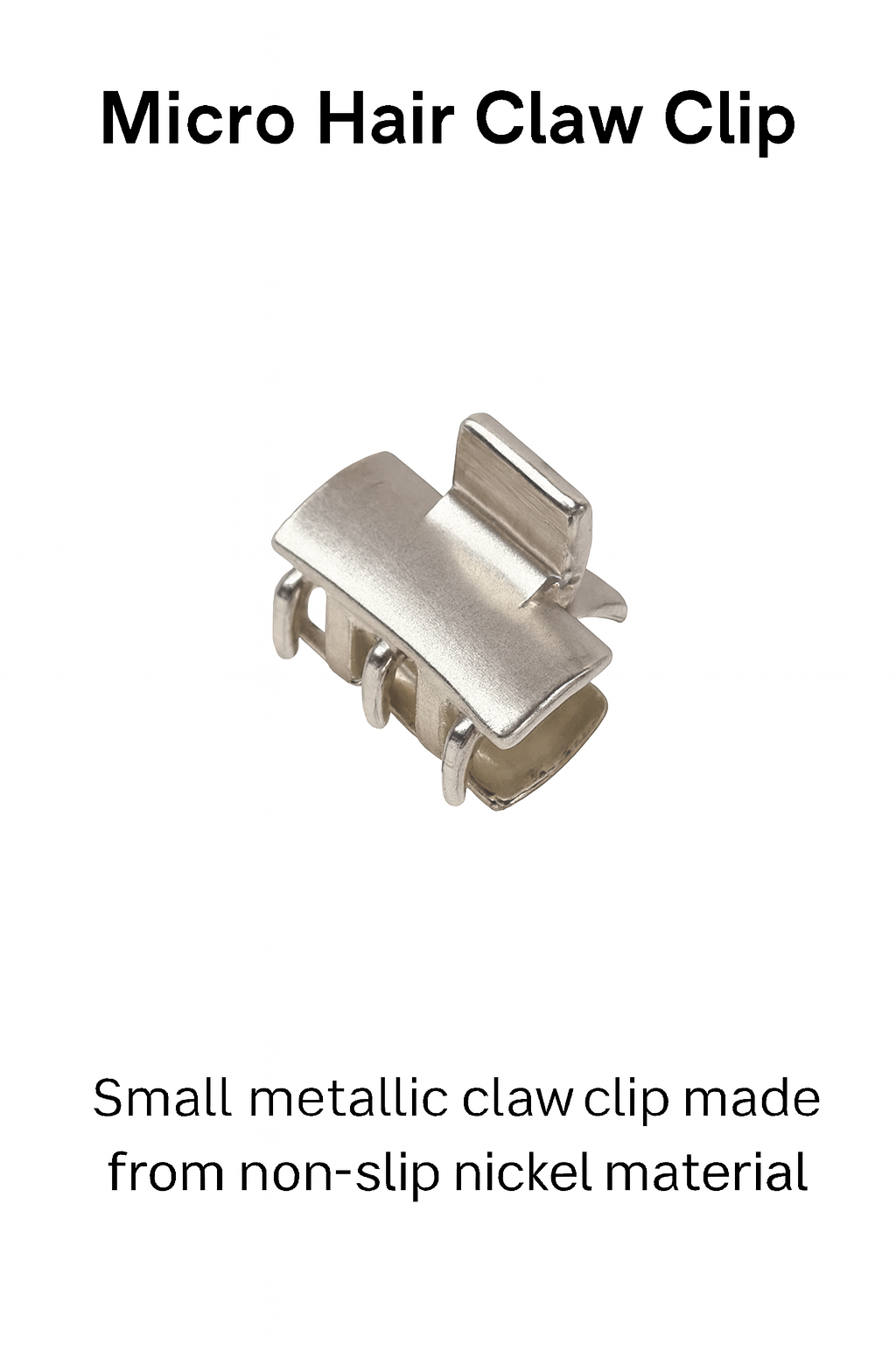 Silver Micro Hair Claw Clip