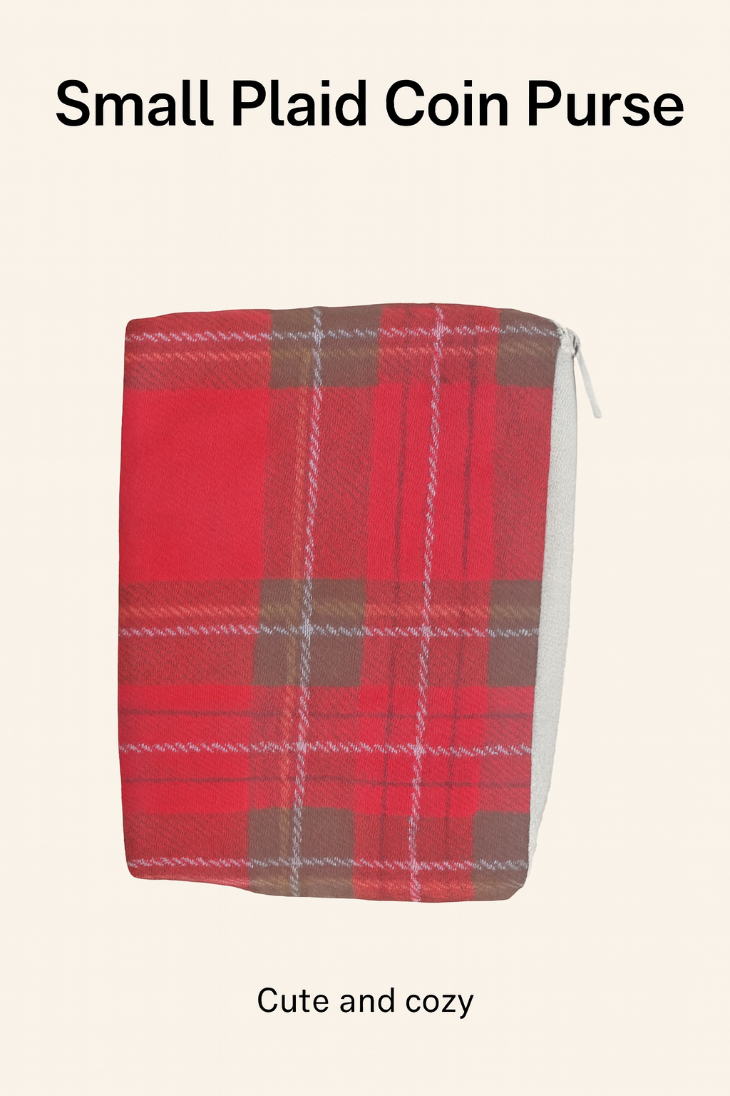 Red Tartan Zipper Pouch – Cozy Classic