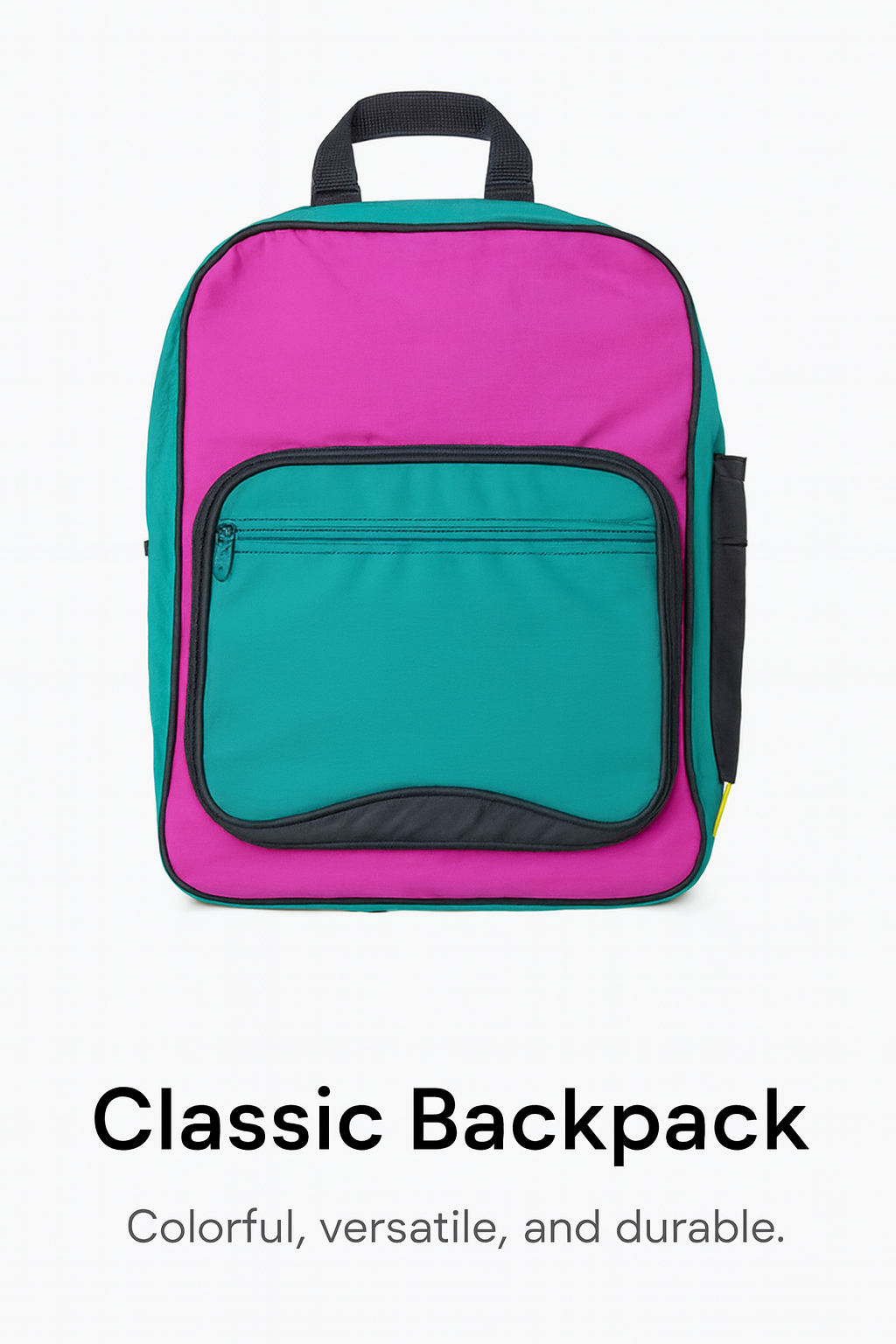 Classic Colorblock Backpack – Magenta &Teal