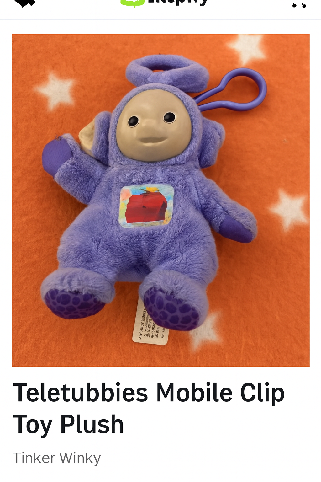 Tinky Winky Teletubbies Plush Clip – Purple Collectible Toy