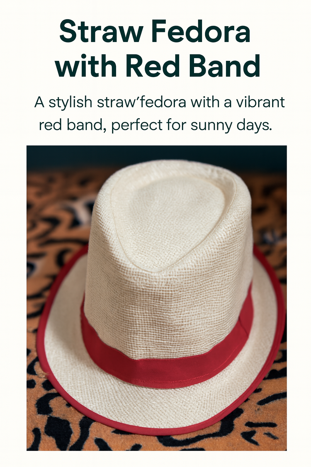 Straw Fedora with Red Band – Classic Summer Style