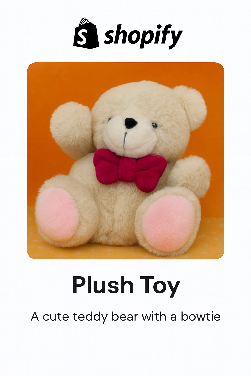 Classic Plush Teddy Bear with Bow Tie