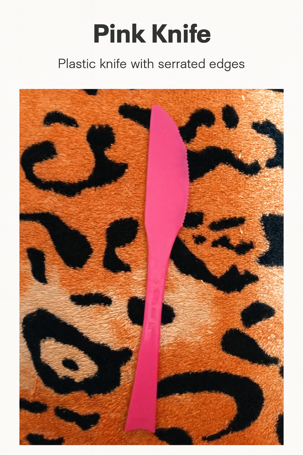 Pink Reusable Plastic Knife – Serrated Edge