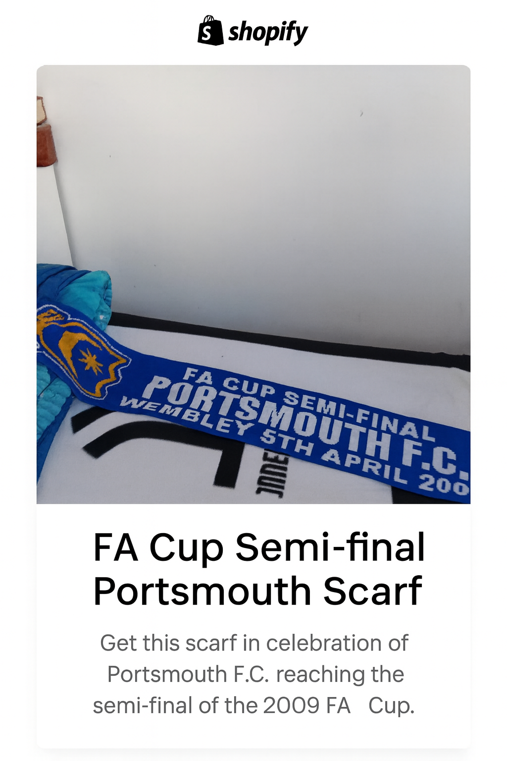 Portsmouth F.C. FA Cup Semi‑Final Scarf – 5 April 2008