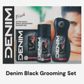 Denim Black Men’s Grooming Gift Set – Aftershave, Deo Spray & Shower Gel