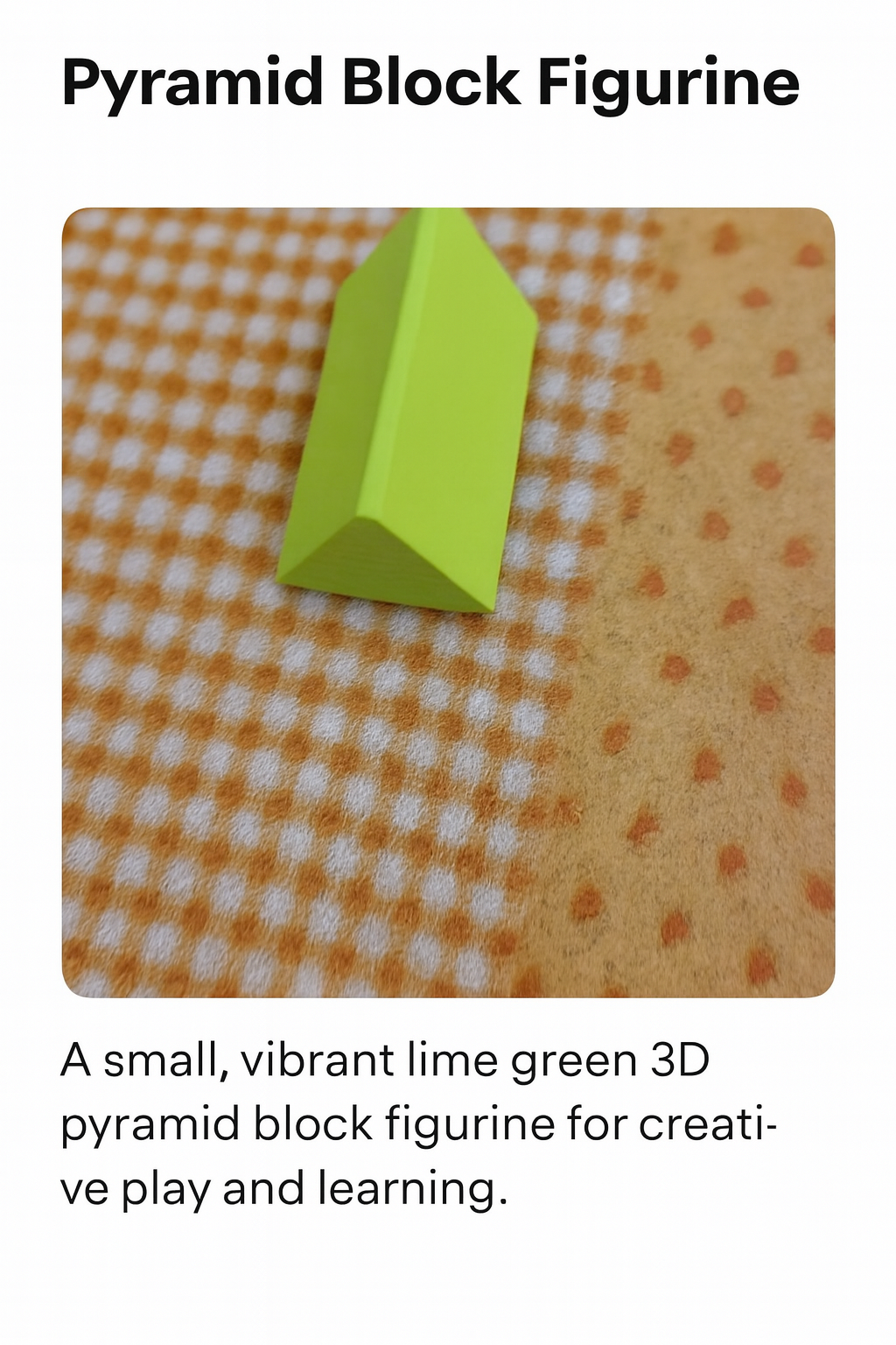 Lime Green Geometric Triangle Block