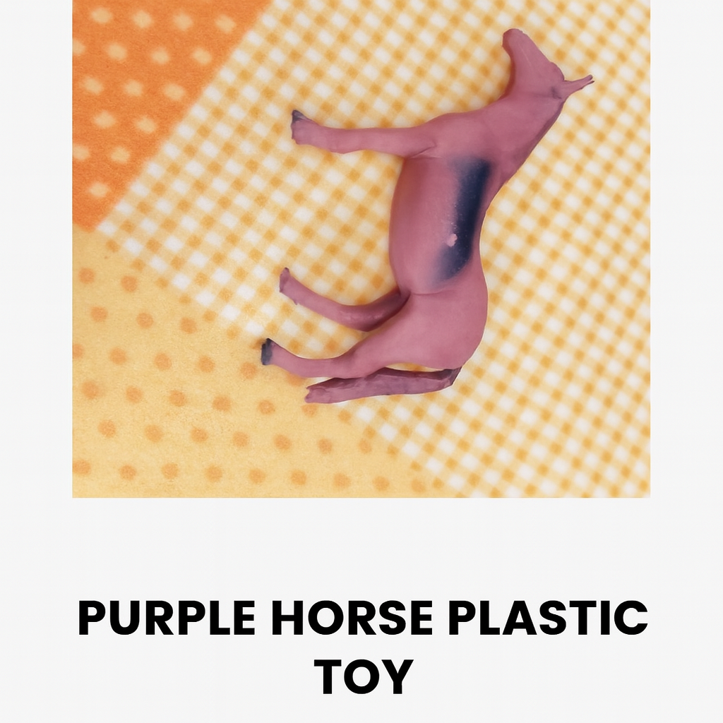 Vintage‑Style Purple Horse Toy with Black Marking