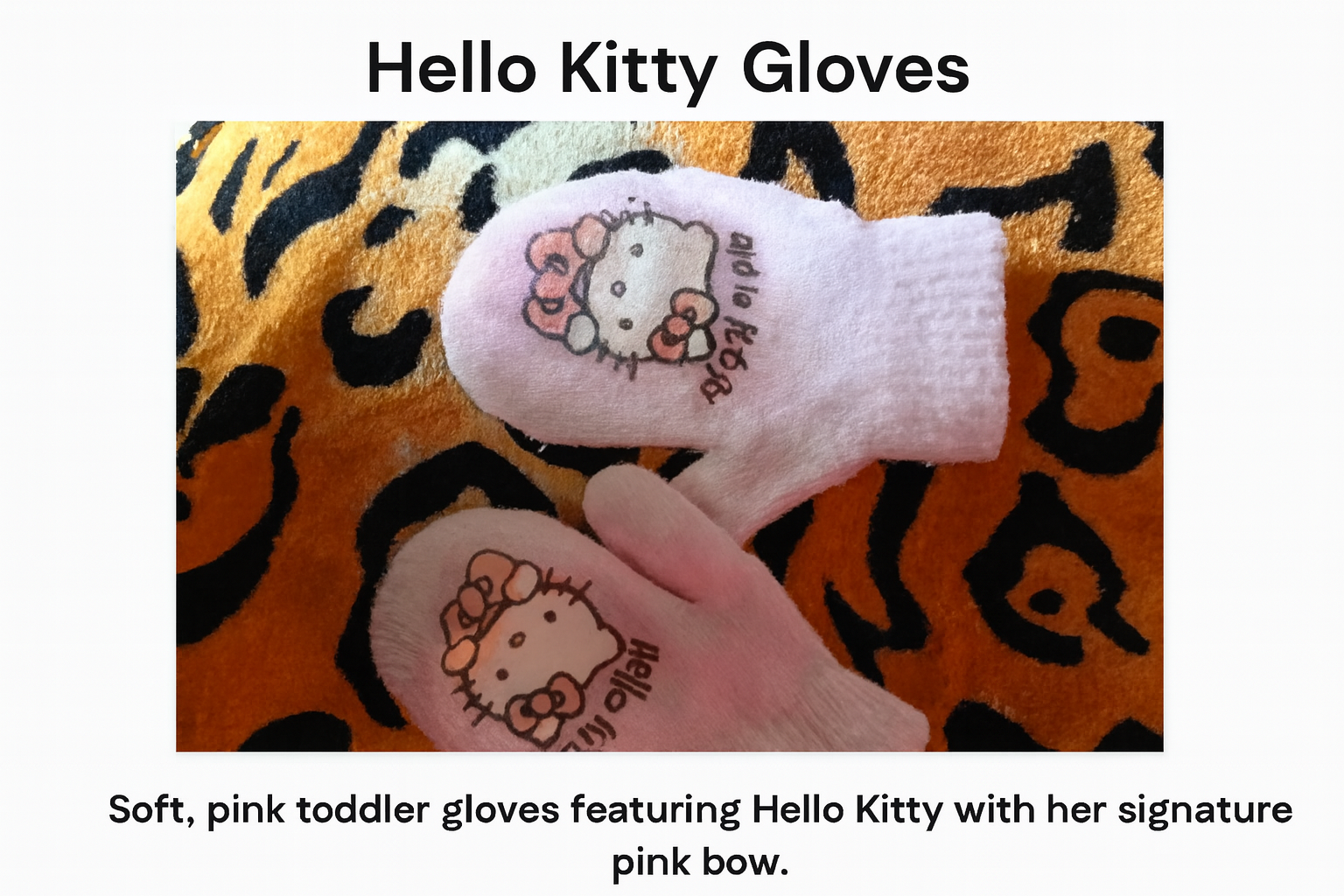 Hello Kitty Toddler Mittens – Soft Pink