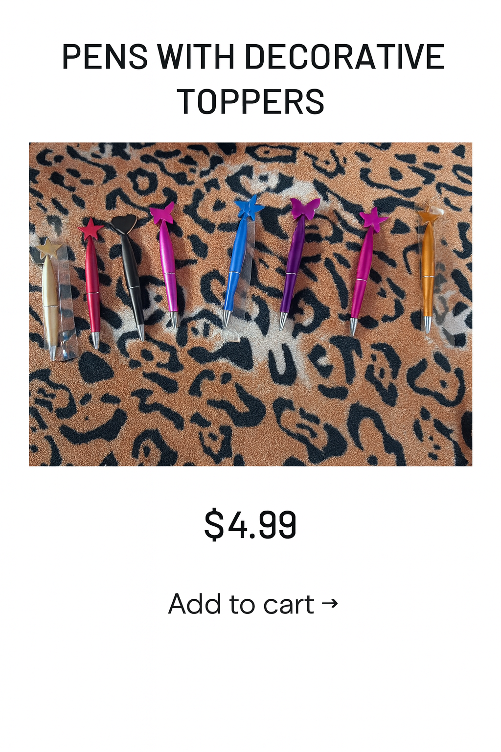 Metallic Pens with Decorative Toppers