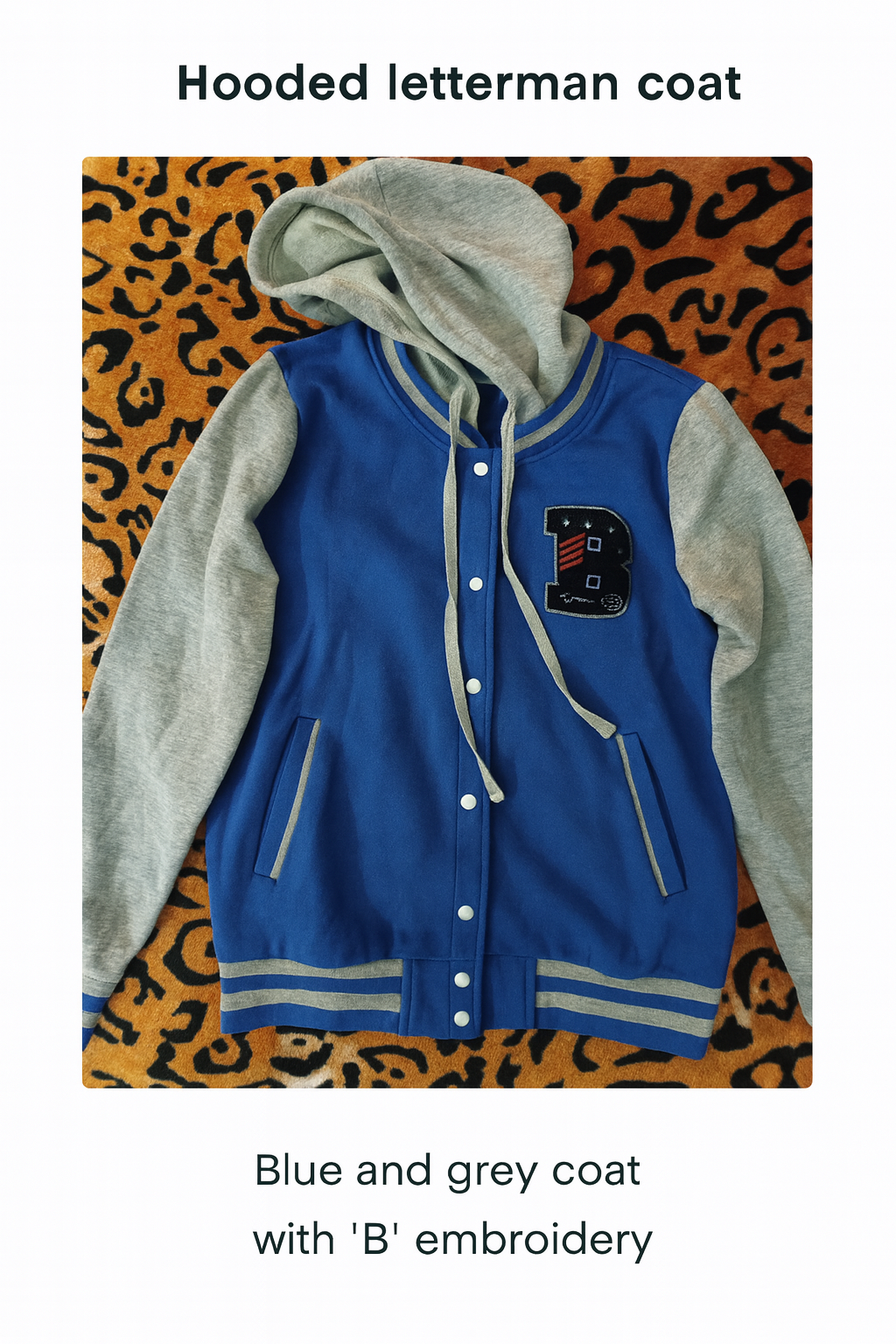 Blue and Gray Varsity Hoodie